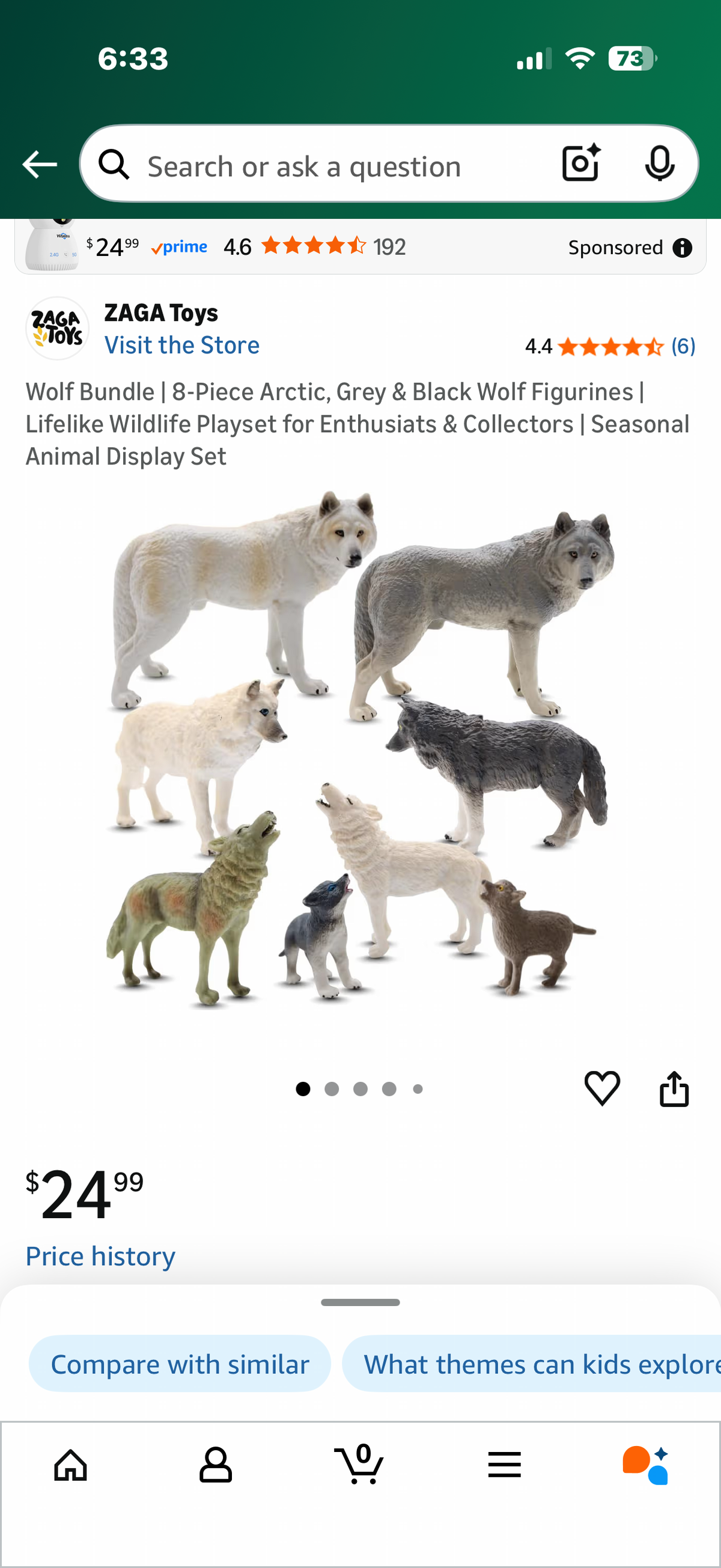 Wolf Bundle | 8-Piece Arctic, Grey & Black Wolf Figurines | Lifelike Wildlife Playset for Enthusiats & Collectors | Seasonal Animal Display Set