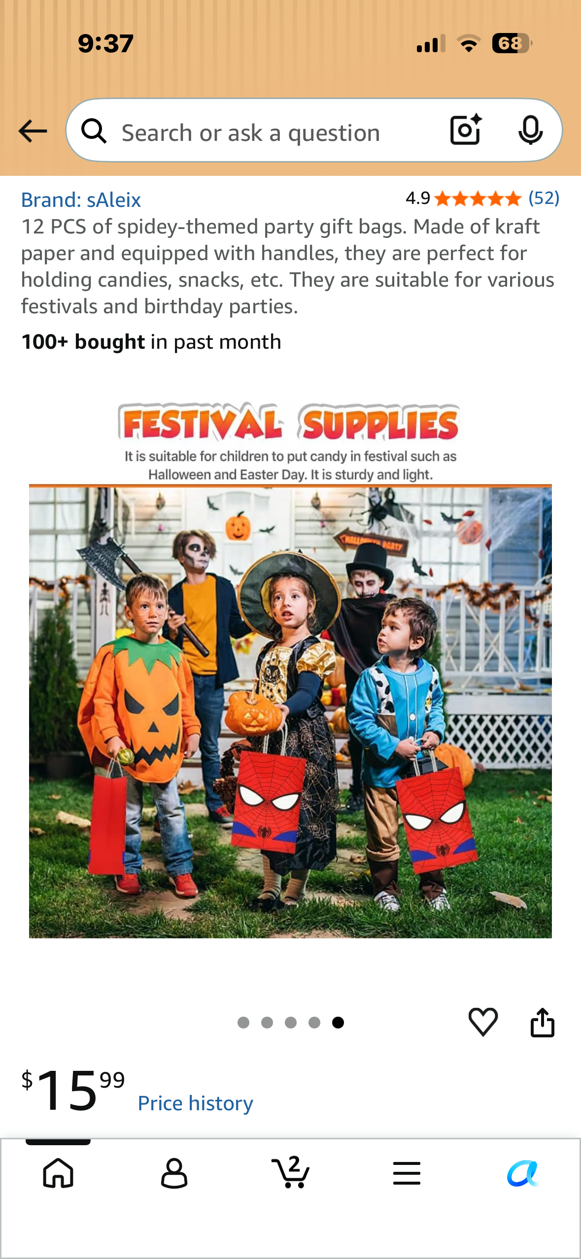 18 PCS of Spidey-themed party gift bags. Made of kraft paper and equipped with handles, they are perfect for holding candies, snacks, etc. They are suitable for various festivals and birthday parties.