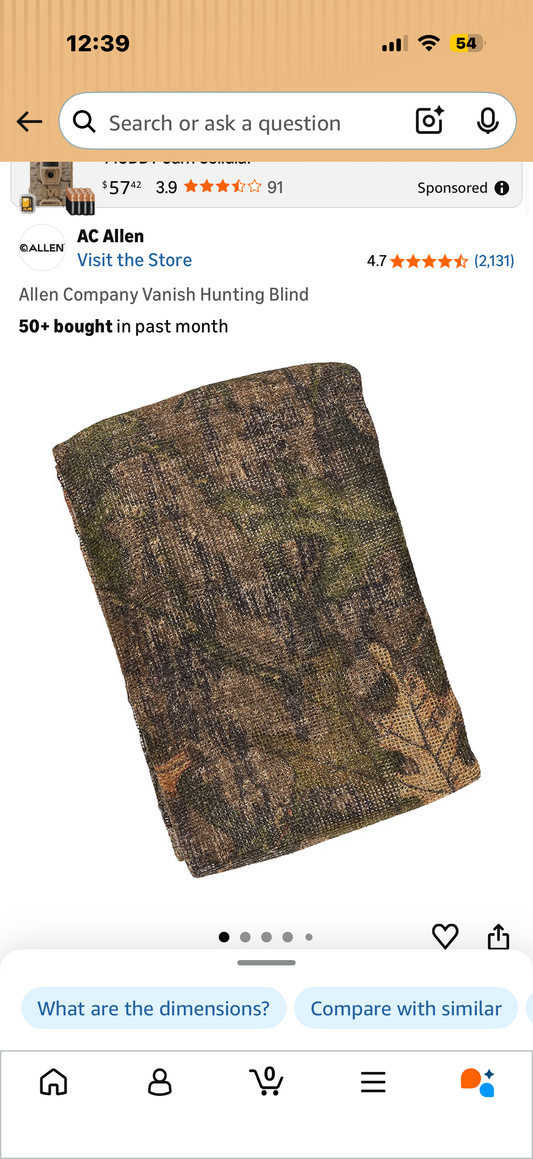 Allen Company Camo Burlap 12ft x 54 inches
