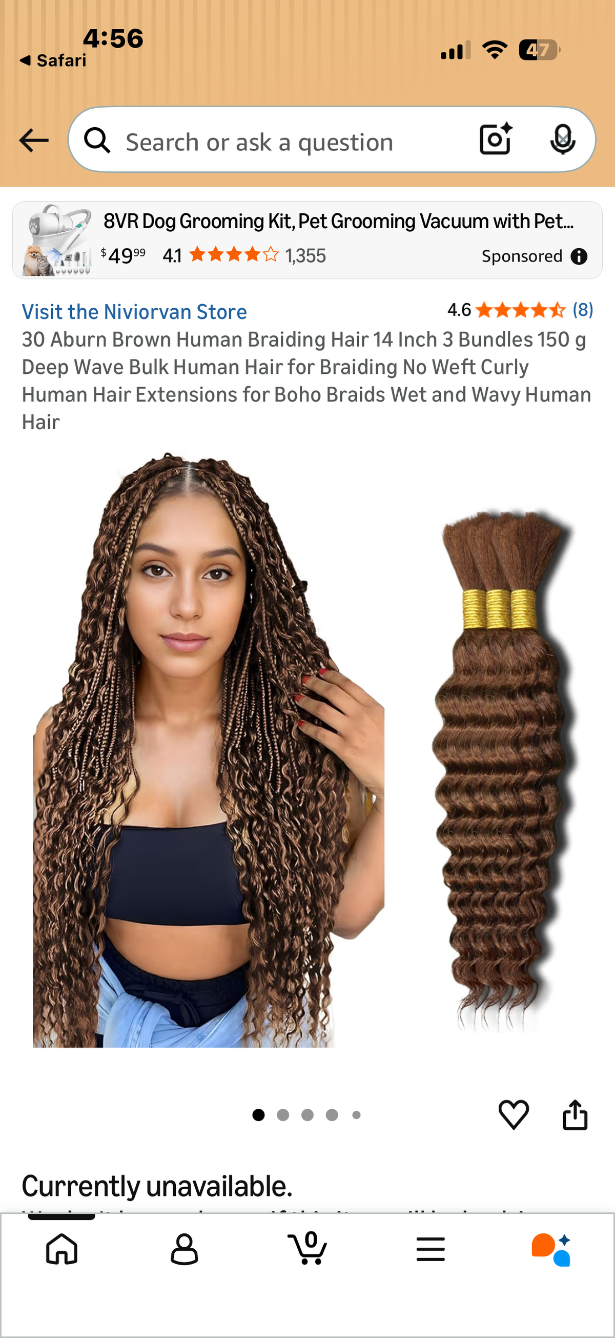 30 Aburn Brown Human Braiding Hair 14 Inch 3 Bundles 150 g Deep Wave Bulk Human Hair for Braiding No Weft Curly Human Hair Extensions