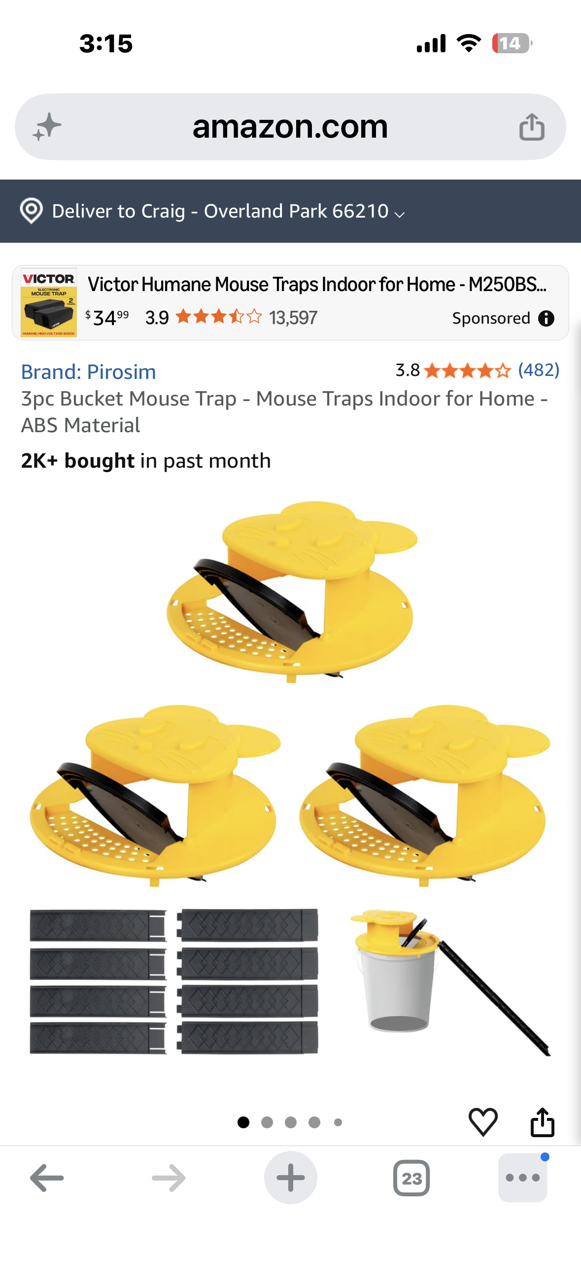 4-Pack of Mouse Traps, 5 Gallon Bucket Lid Mouse, Rat Trap, Auto Reset & Slide Bucket Mouse Trap, Reusable Humane Mouse Traps for Indoor Outdoor