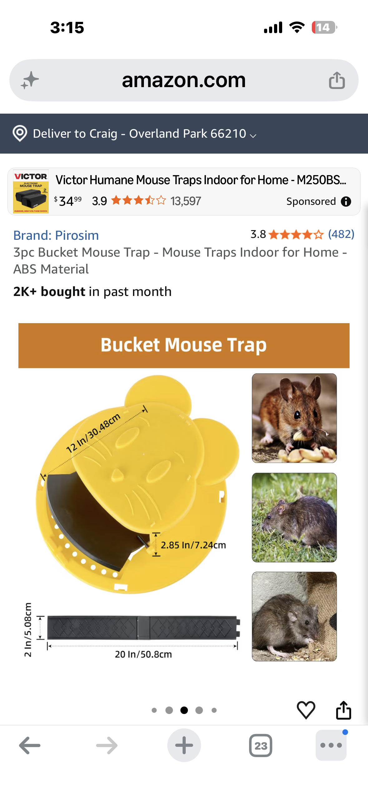 4-Pack of Mouse Traps, 5 Gallon Bucket Lid Mouse, Rat Trap, Auto Reset & Slide Bucket Mouse Trap, Reusable Humane Mouse Traps for Indoor Outdoor