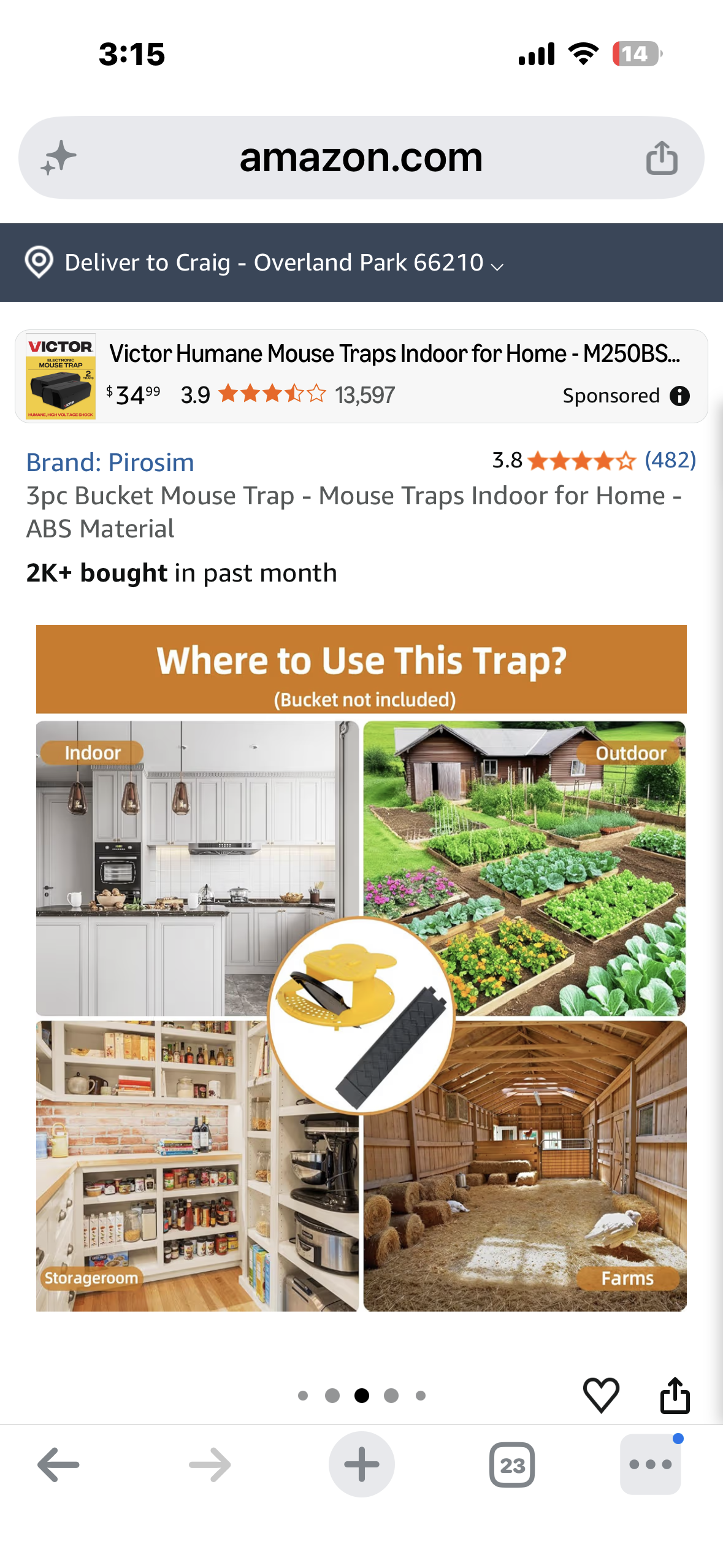 4-Pack of Mouse Traps, 5 Gallon Bucket Lid Mouse, Rat Trap, Auto Reset & Slide Bucket Mouse Trap, Reusable Humane Mouse Traps for Indoor Outdoor