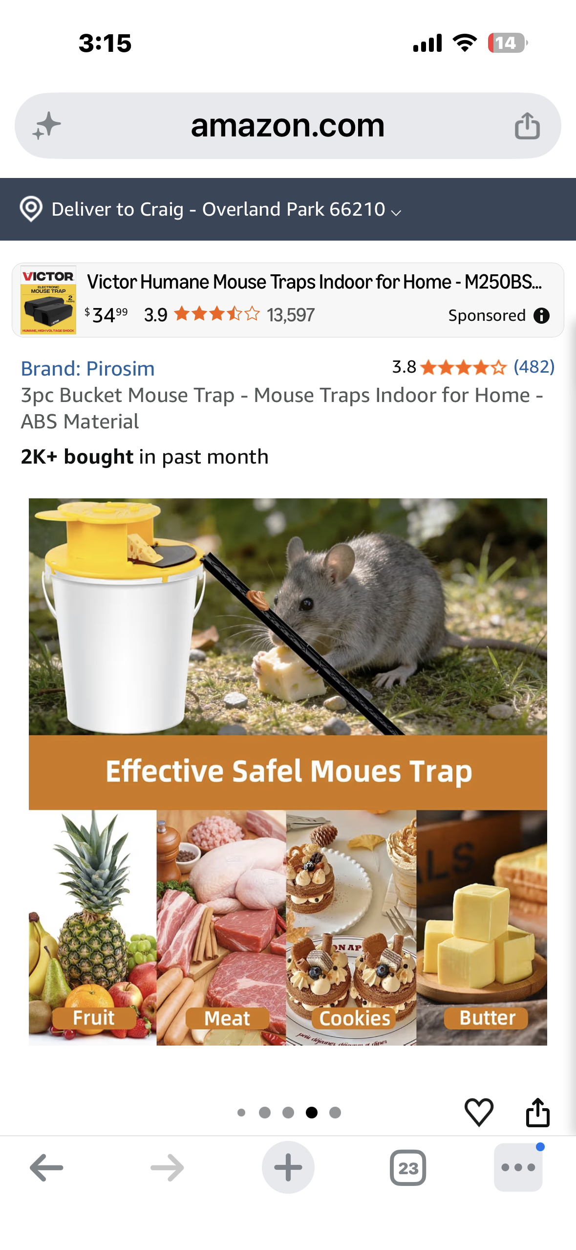 4-Pack of Mouse Traps, 5 Gallon Bucket Lid Mouse, Rat Trap, Auto Reset & Slide Bucket Mouse Trap, Reusable Humane Mouse Traps for Indoor Outdoor