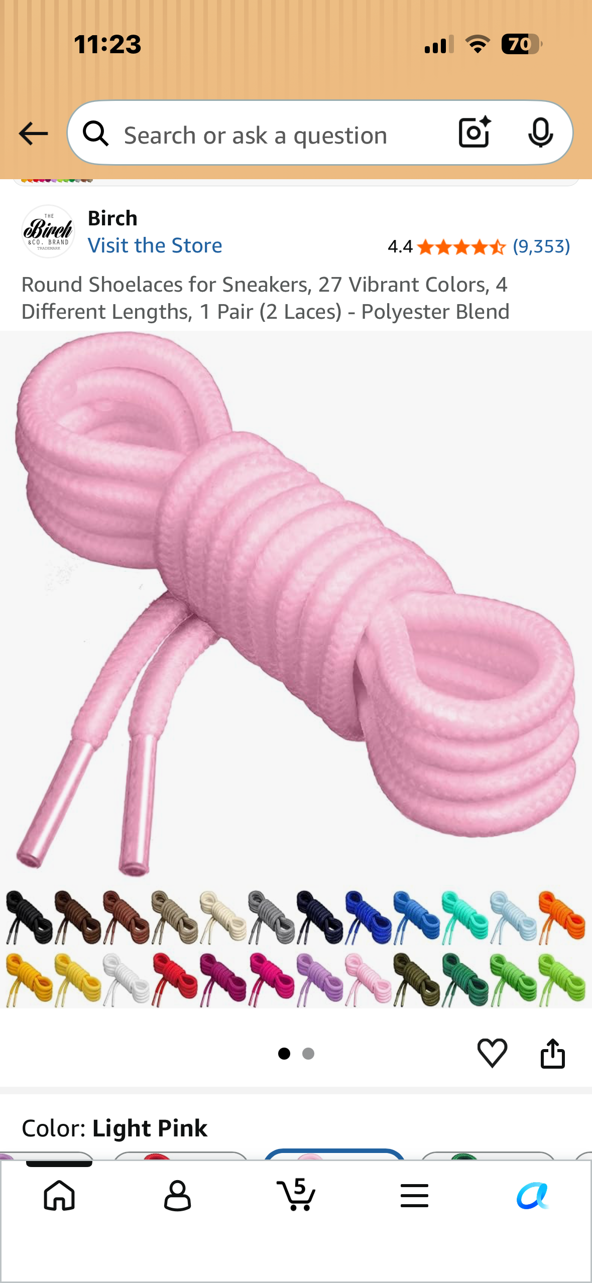 Round Shoelaces for Sneakers - Pink
