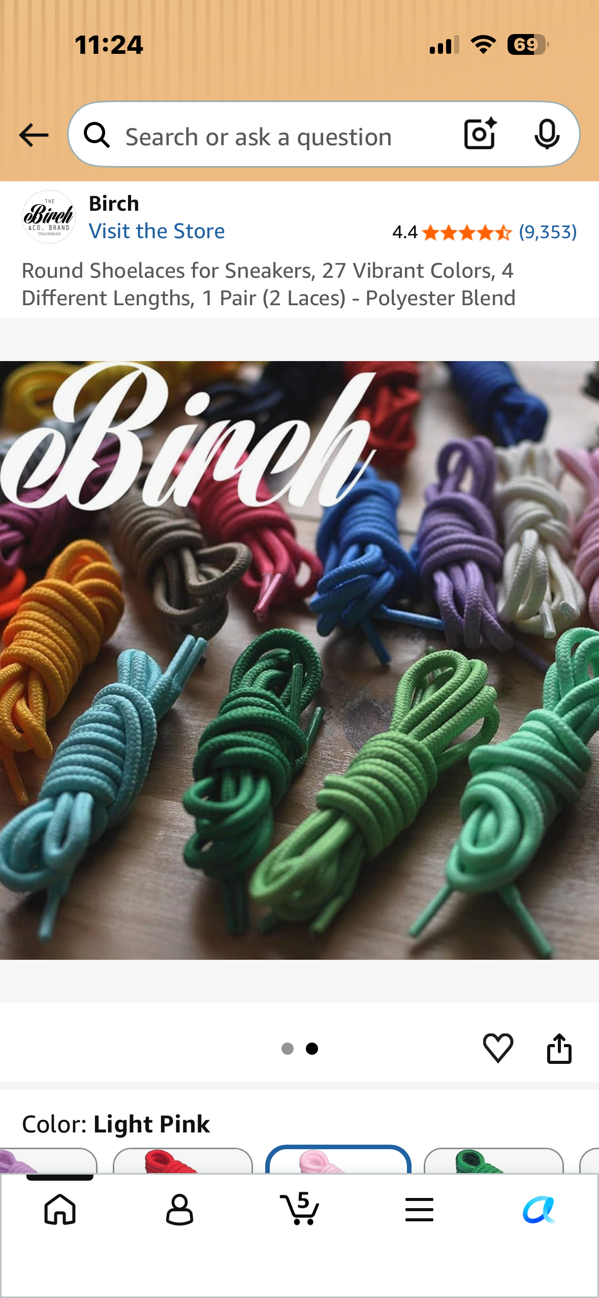 Round Shoelaces for Sneakers - Pink