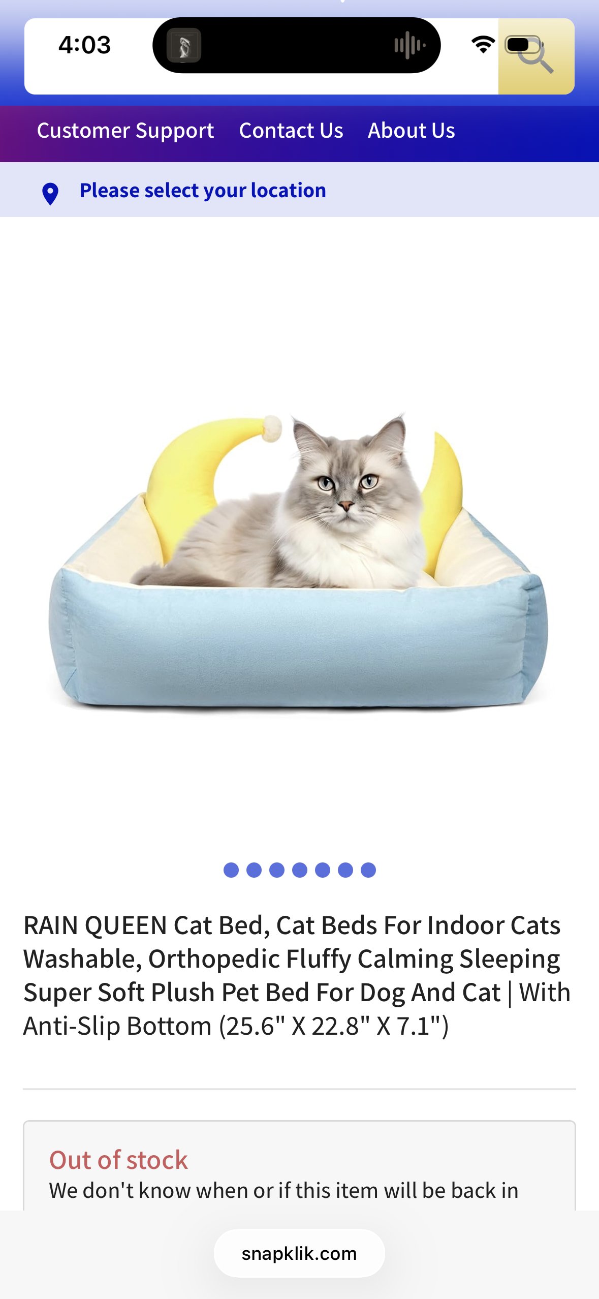 RAIN QUEEN Cat Bed, Cat Beds for Indoor Cats Washable, Orthopedic Fluffy Calming Sleeping Super Soft Plush Pet Bed for Dog and Cat with Anti-Slip Bottom (25.6" x 22.8" x 7.1")
