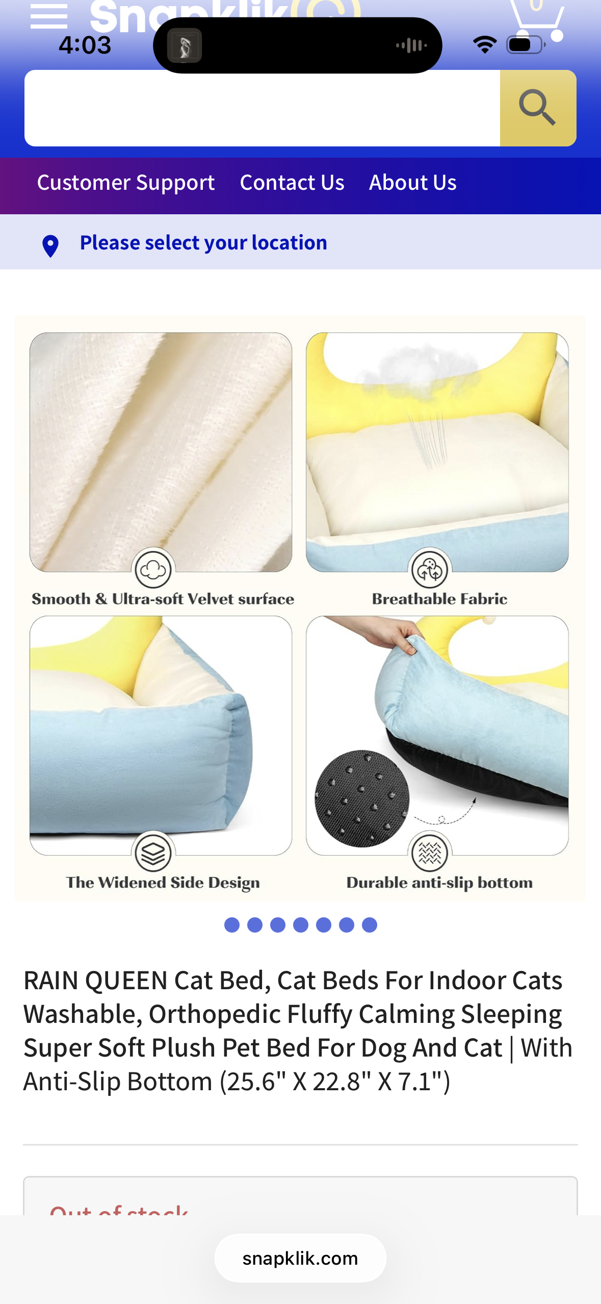 RAIN QUEEN Cat Bed, Cat Beds for Indoor Cats Washable, Orthopedic Fluffy Calming Sleeping Super Soft Plush Pet Bed for Dog and Cat with Anti-Slip Bottom (25.6" x 22.8" x 7.1")