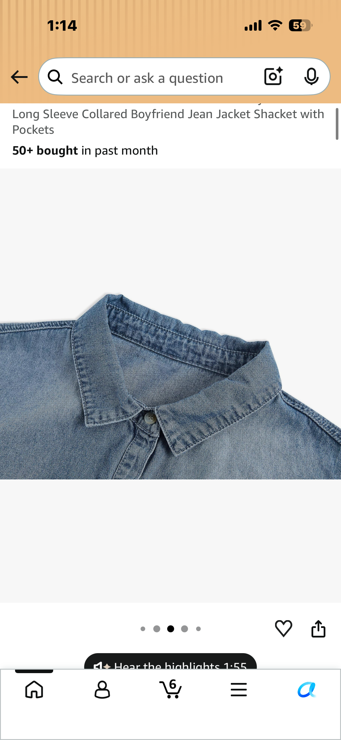 Womens Button Down Denim Shirt Chambray Casual Long Sleeve Collared Boyfriend Jean Jacket Shacket with Pockets (Size 1X)