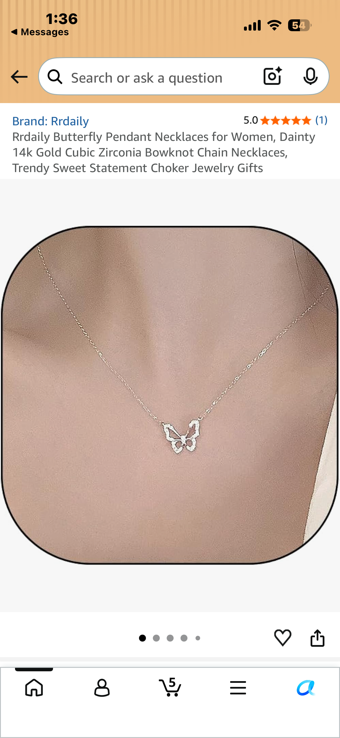 Rrdaily Butterfly Pendant Necklaces for Women, Dainty 14k Gold Cubic Zirconia Bowknot Chain Necklaces, Trendy Sweet Statement Choker Jewelry Gifts