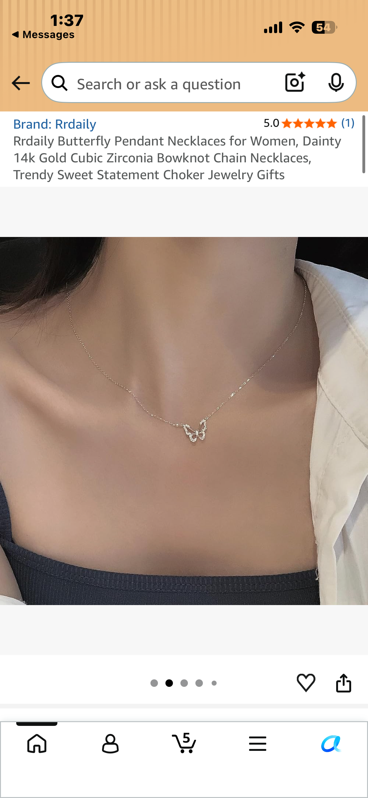 Rrdaily Butterfly Pendant Necklaces for Women, Dainty 14k Gold Cubic Zirconia Bowknot Chain Necklaces, Trendy Sweet Statement Choker Jewelry Gifts