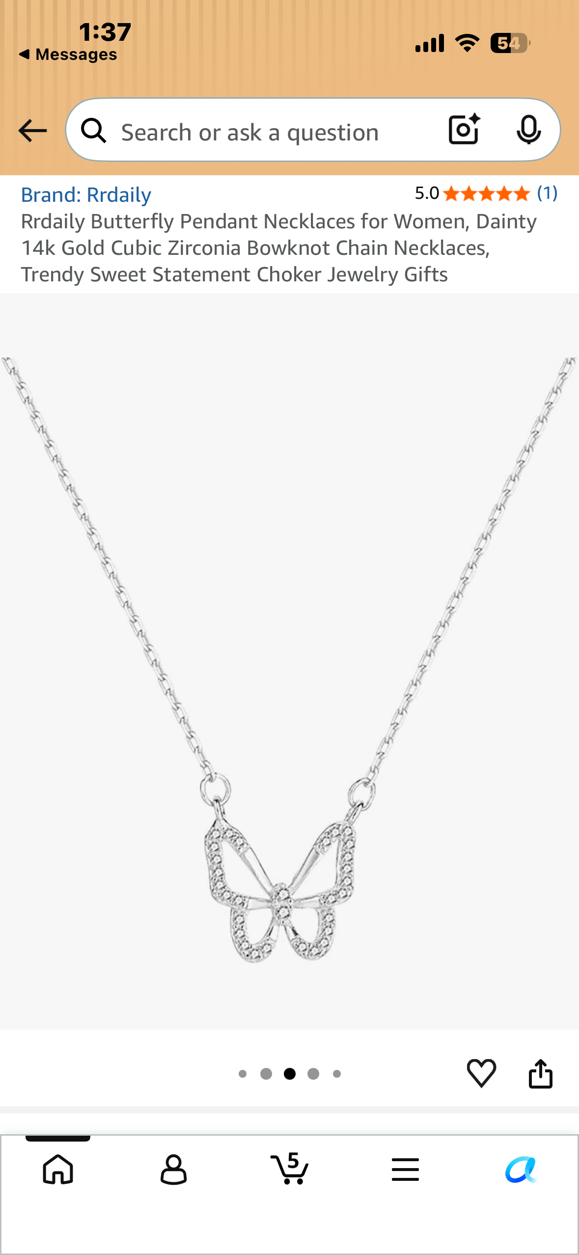 Rrdaily Butterfly Pendant Necklaces for Women, Dainty 14k Gold Cubic Zirconia Bowknot Chain Necklaces, Trendy Sweet Statement Choker Jewelry Gifts