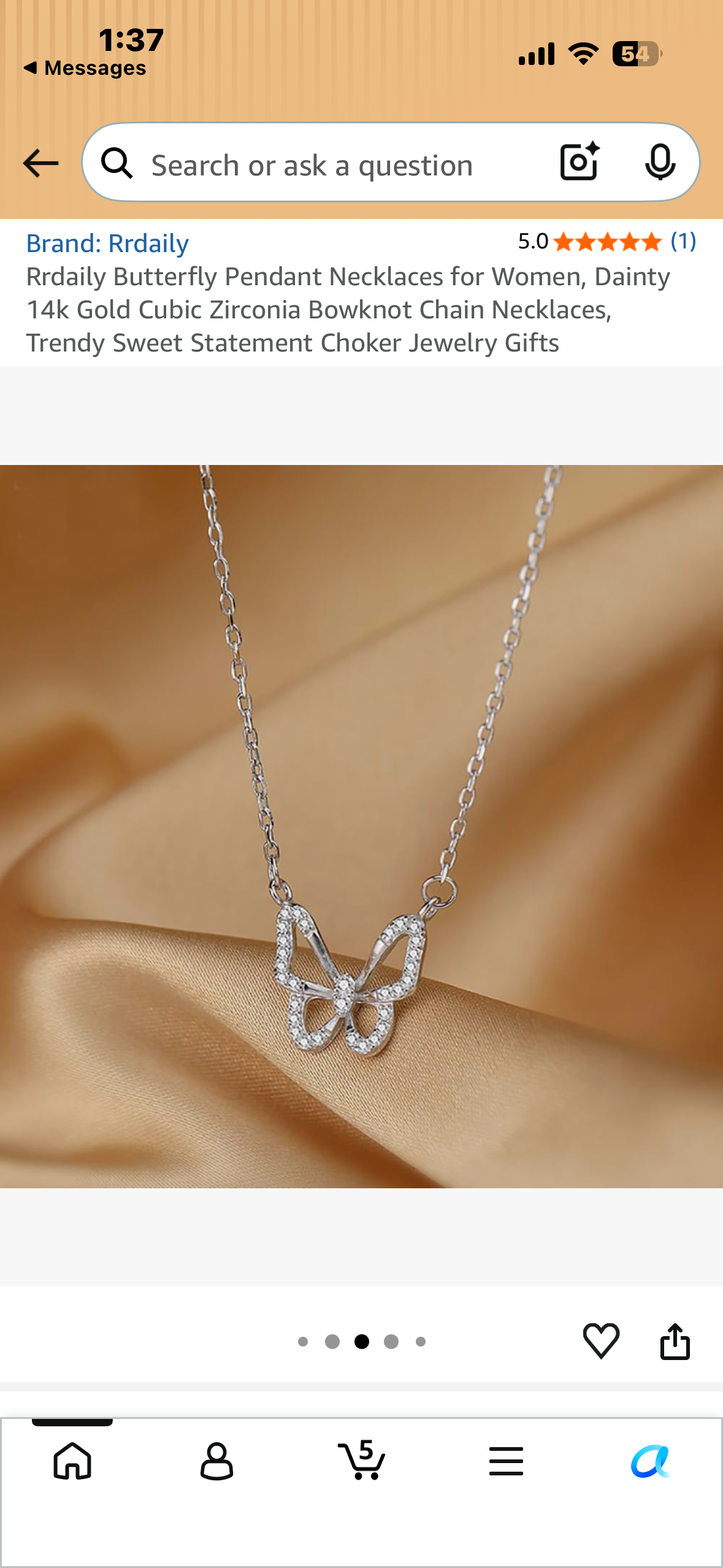 Rrdaily Butterfly Pendant Necklaces for Women, Dainty 14k Gold Cubic Zirconia Bowknot Chain Necklaces, Trendy Sweet Statement Choker Jewelry Gifts