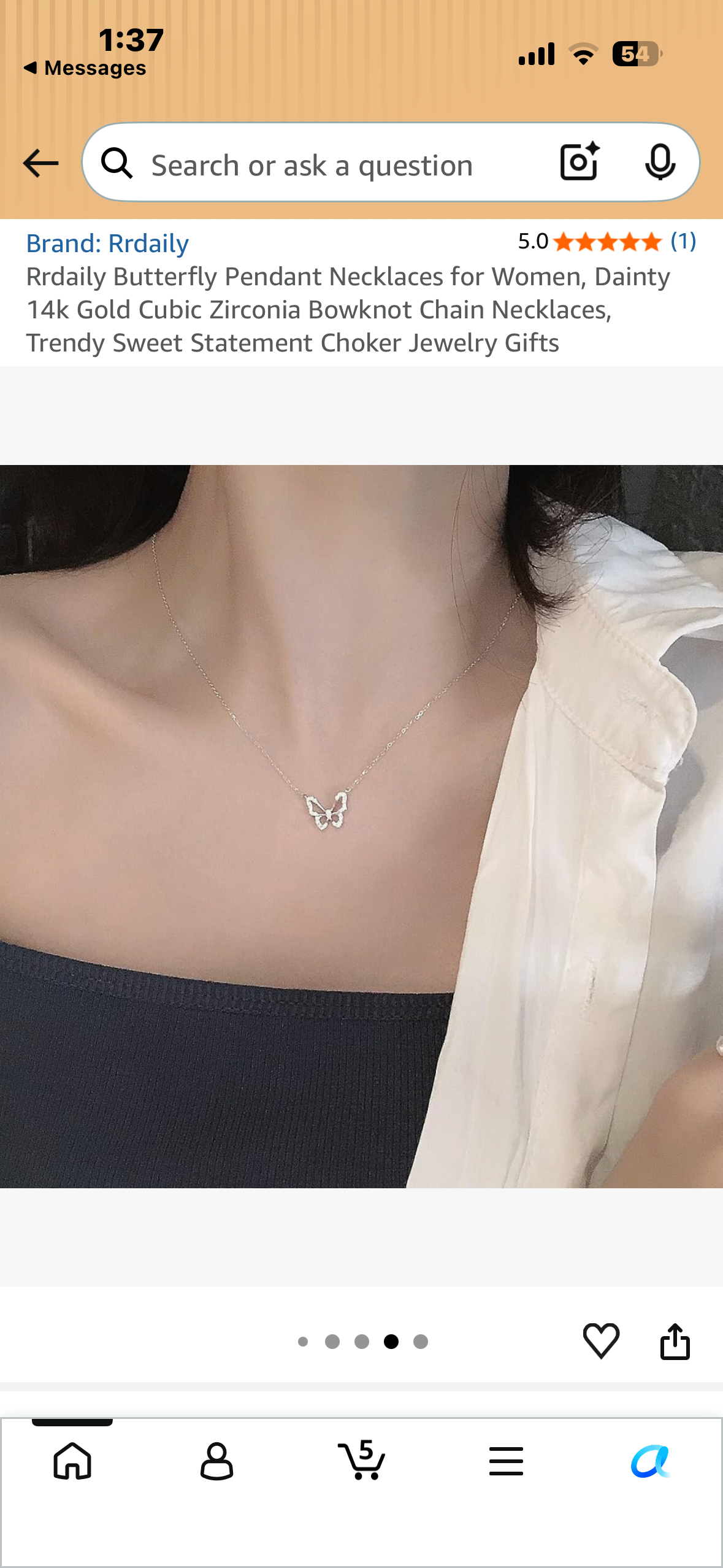 Rrdaily Butterfly Pendant Necklaces for Women, Dainty 14k Gold Cubic Zirconia Bowknot Chain Necklaces, Trendy Sweet Statement Choker Jewelry Gifts