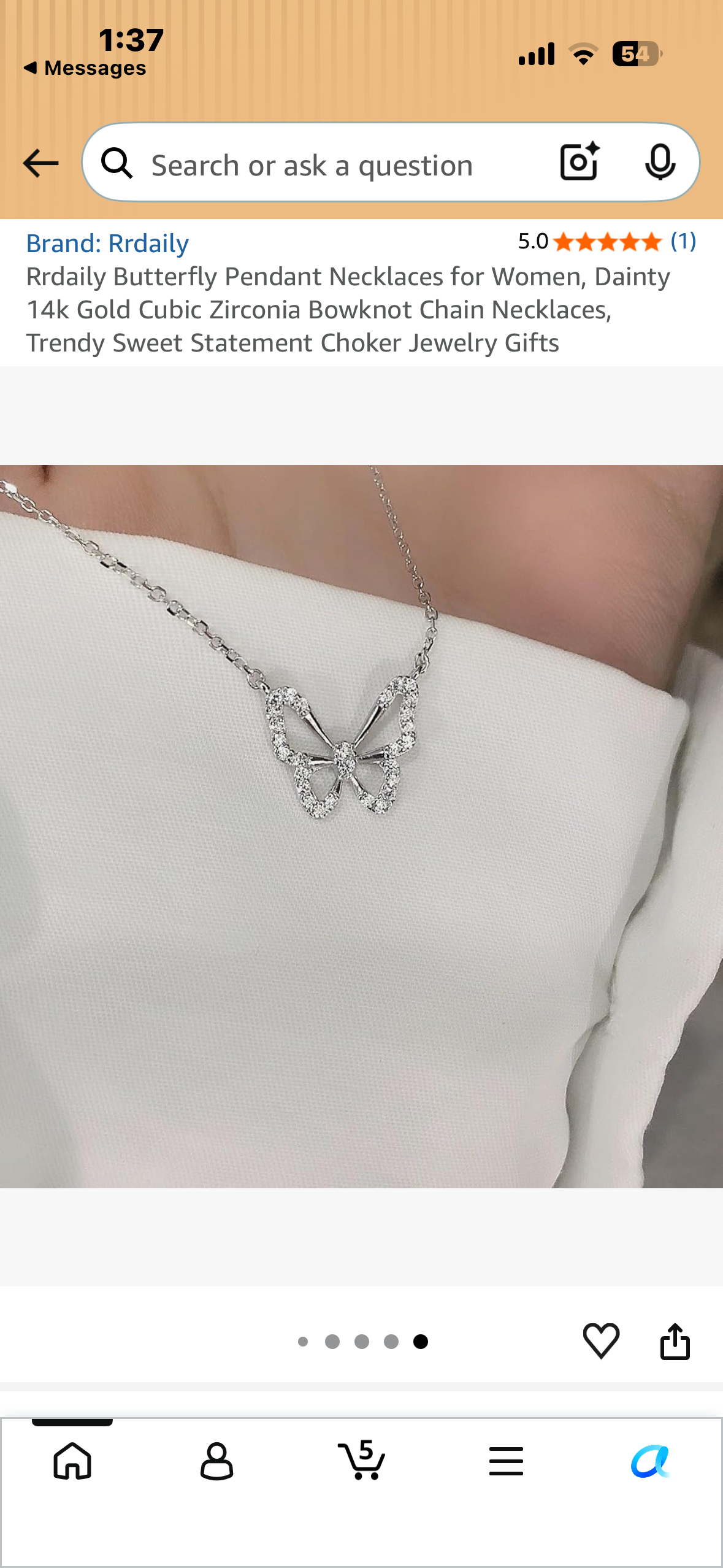 Rrdaily Butterfly Pendant Necklaces for Women, Dainty 14k Gold Cubic Zirconia Bowknot Chain Necklaces, Trendy Sweet Statement Choker Jewelry Gifts