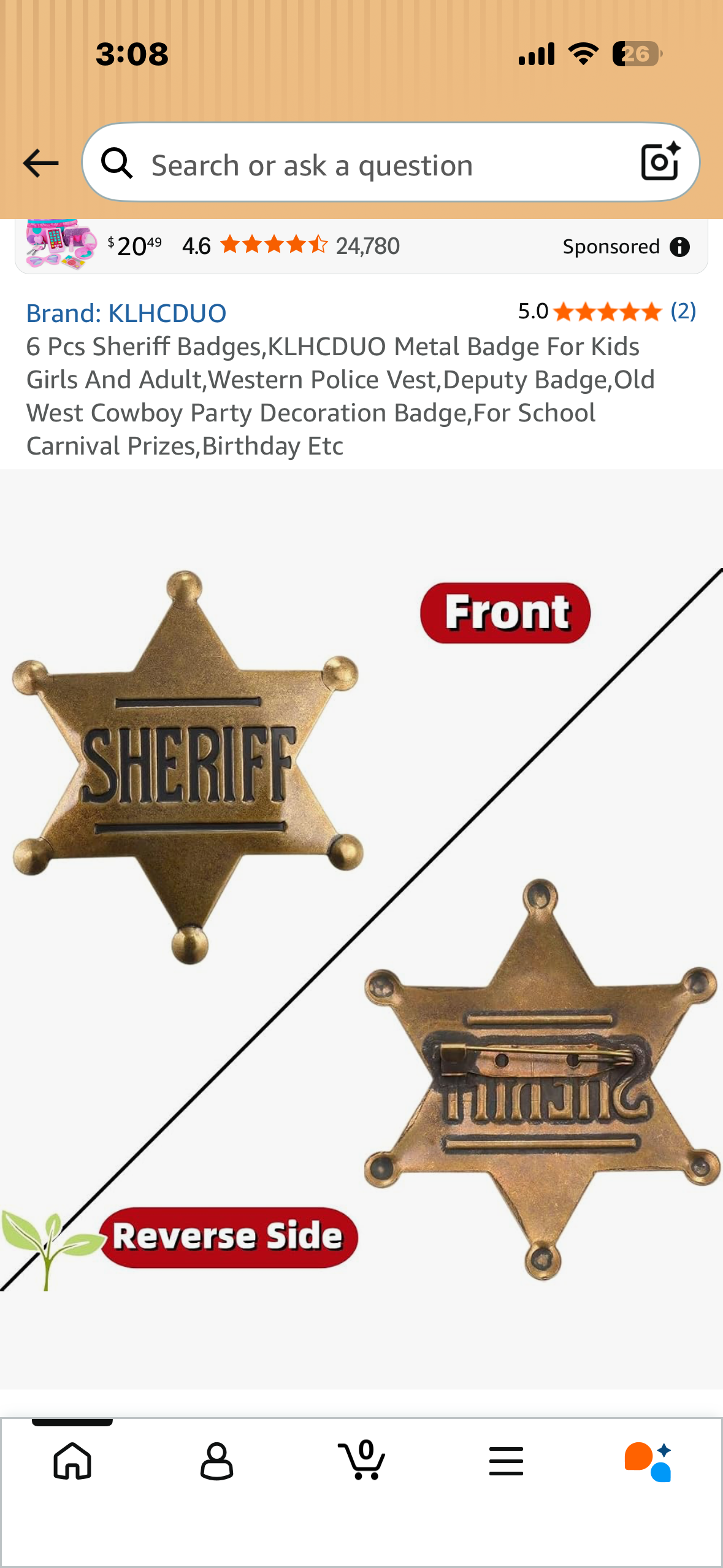 6 Pcs Sheriff Badges, Metal Badge For Kids or Adults, Western, Police Vest, Deputy Badge, Old West Cowboy, Party Decoration Badge, For School Carnival Prizes,Birthday Etc