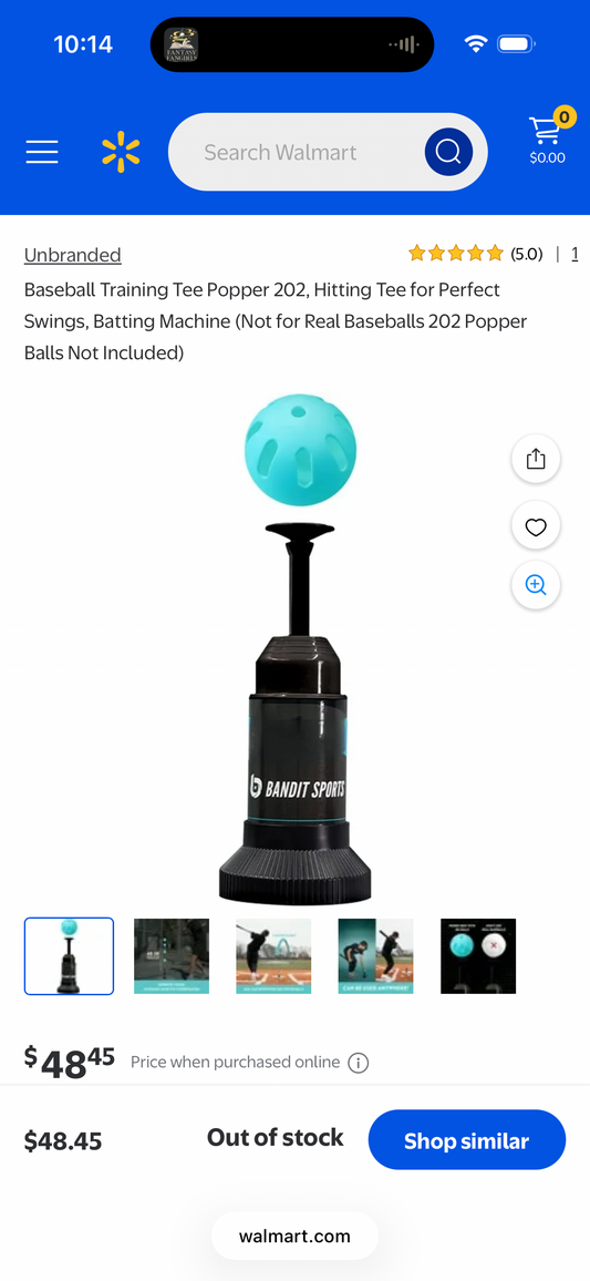 Baseball Training Tee Popper 202, Hitting Tee for Perfect Swings, Batting Machine (Not for Real Baseballs 202 Popper Balls Not Included)