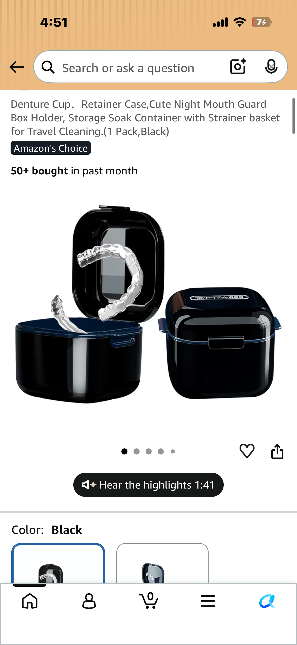 Denture Cup, Dental Retainer Case, Cleaning Box with Strainer Basket, Orthodontic  Bath Box Mouthguard Storage Soaking Holder