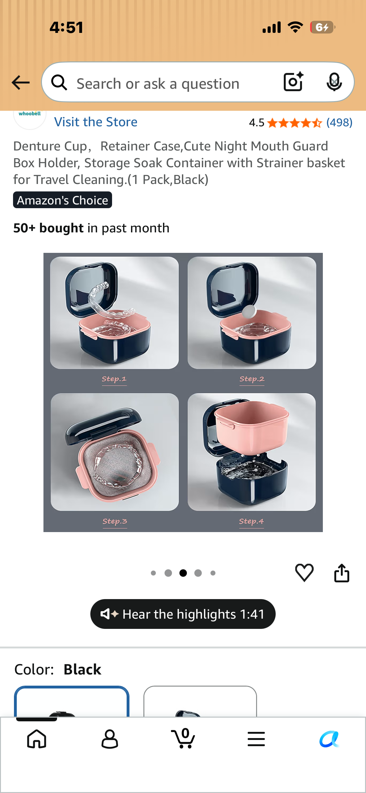 Denture Cup, Dental Retainer Case, Cleaning Box with Strainer Basket, Orthodontic  Bath Box Mouthguard Storage Soaking Holder