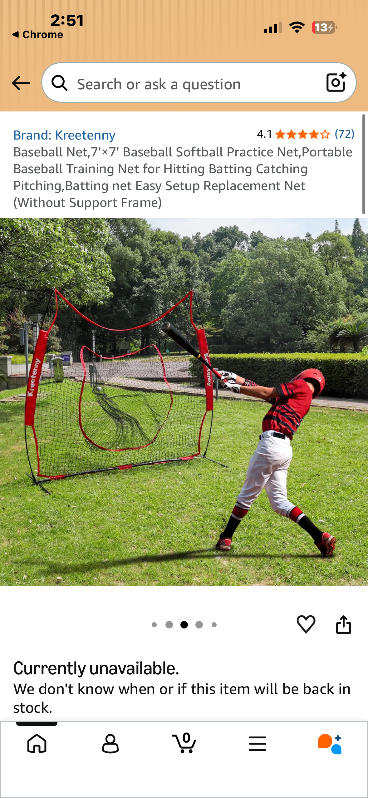 Baseball Net,7'×7' Baseball Softball Practice Net,Portable Baseball Training Net for Hitting Batting Catching Pitching,Batting net Easy Setup Replacement Net (Without Support Frame)
