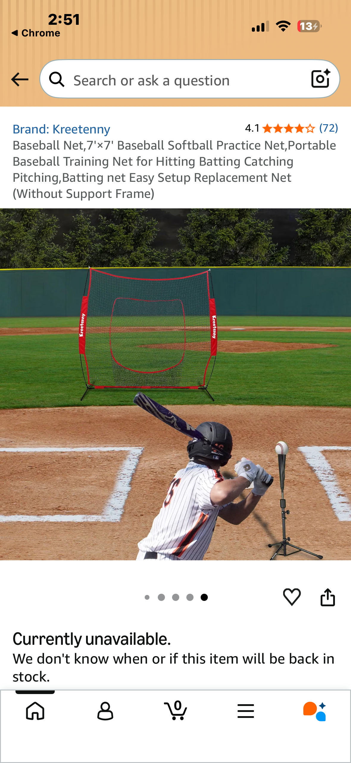 Baseball Net,7'×7' Baseball Softball Practice Net,Portable Baseball Training Net for Hitting Batting Catching Pitching,Batting net Easy Setup Replacement Net (Without Support Frame)