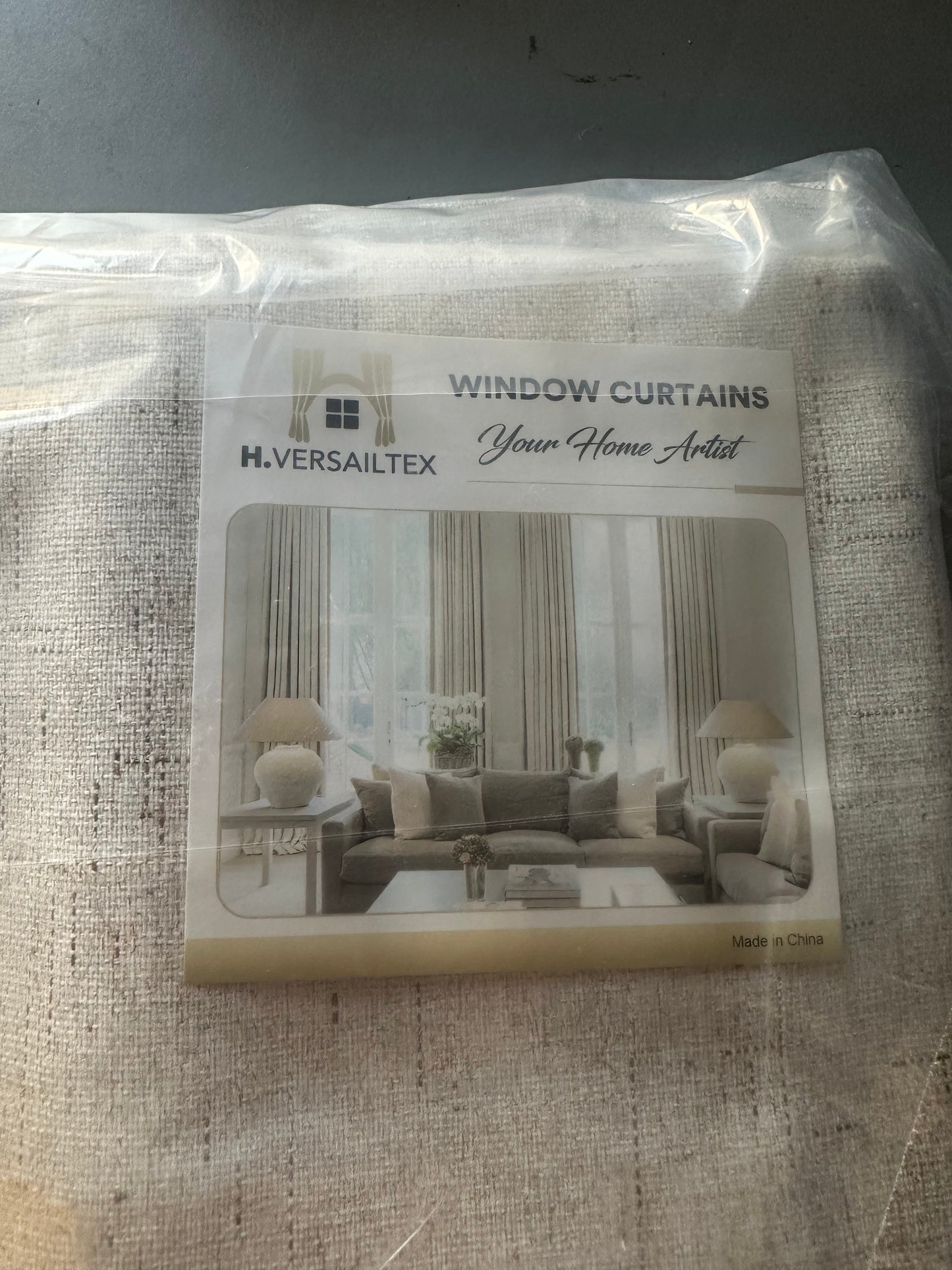 H.VERSAILTEX Primitive Linen Curtains 100% Blackout Curtain Drapes Burlap Curtains with White Thermal Insulated Liner, Grommet Top Drapes Living Room/Bedroom (2 Panels, 42 x 63 Inch, Natural)