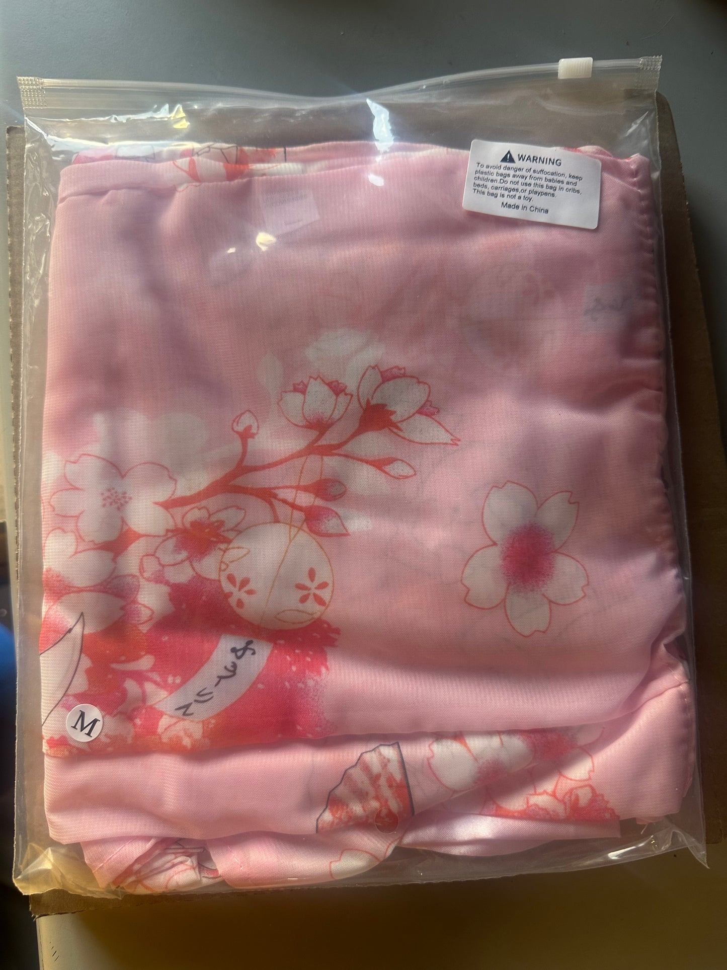 Tulipdam Sexy Women's Floral Print Kimono Robe, Long Sleeved Sheath Dress with Lace-Up Back, Pink (Size M)