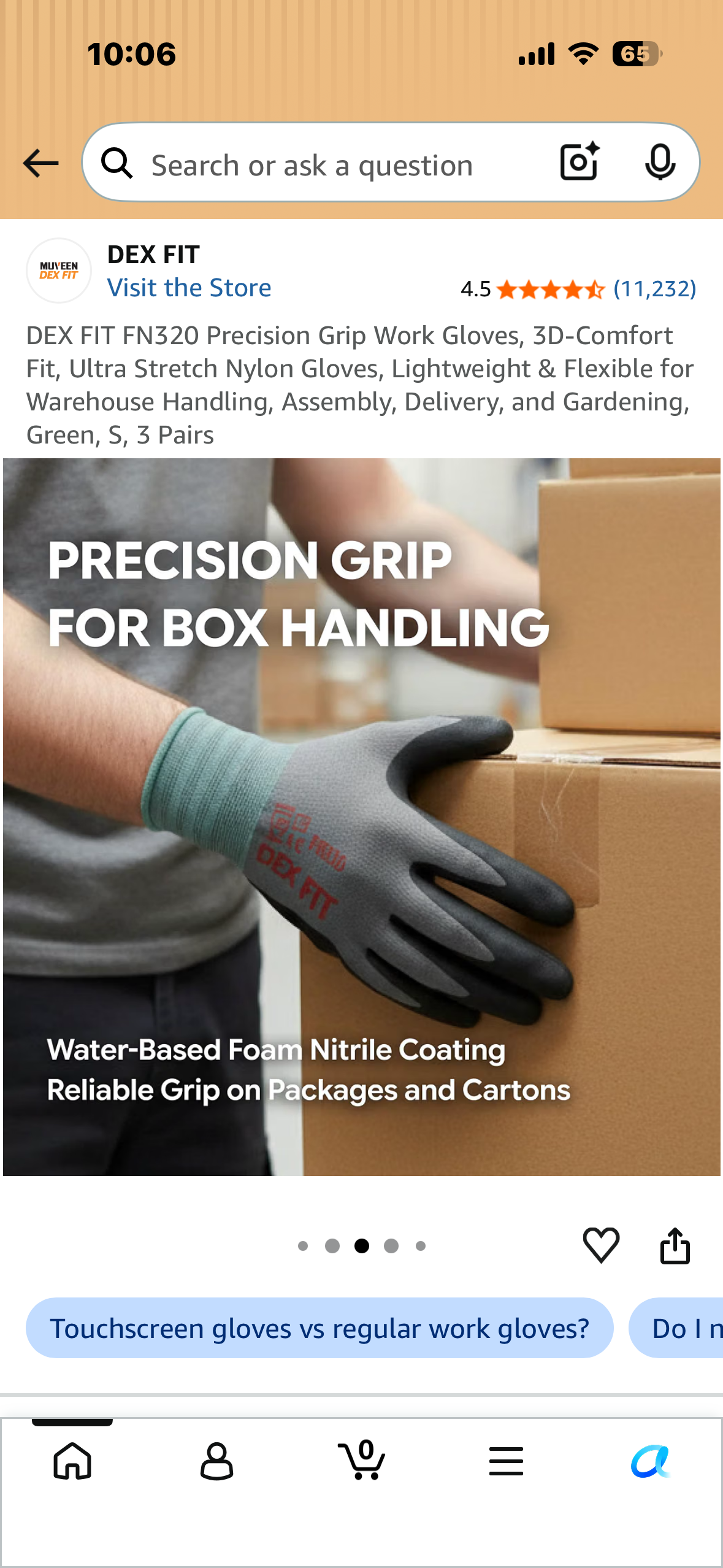3 pair, Size Small, DEX FIT FN320 Precision Grip Work Gloves