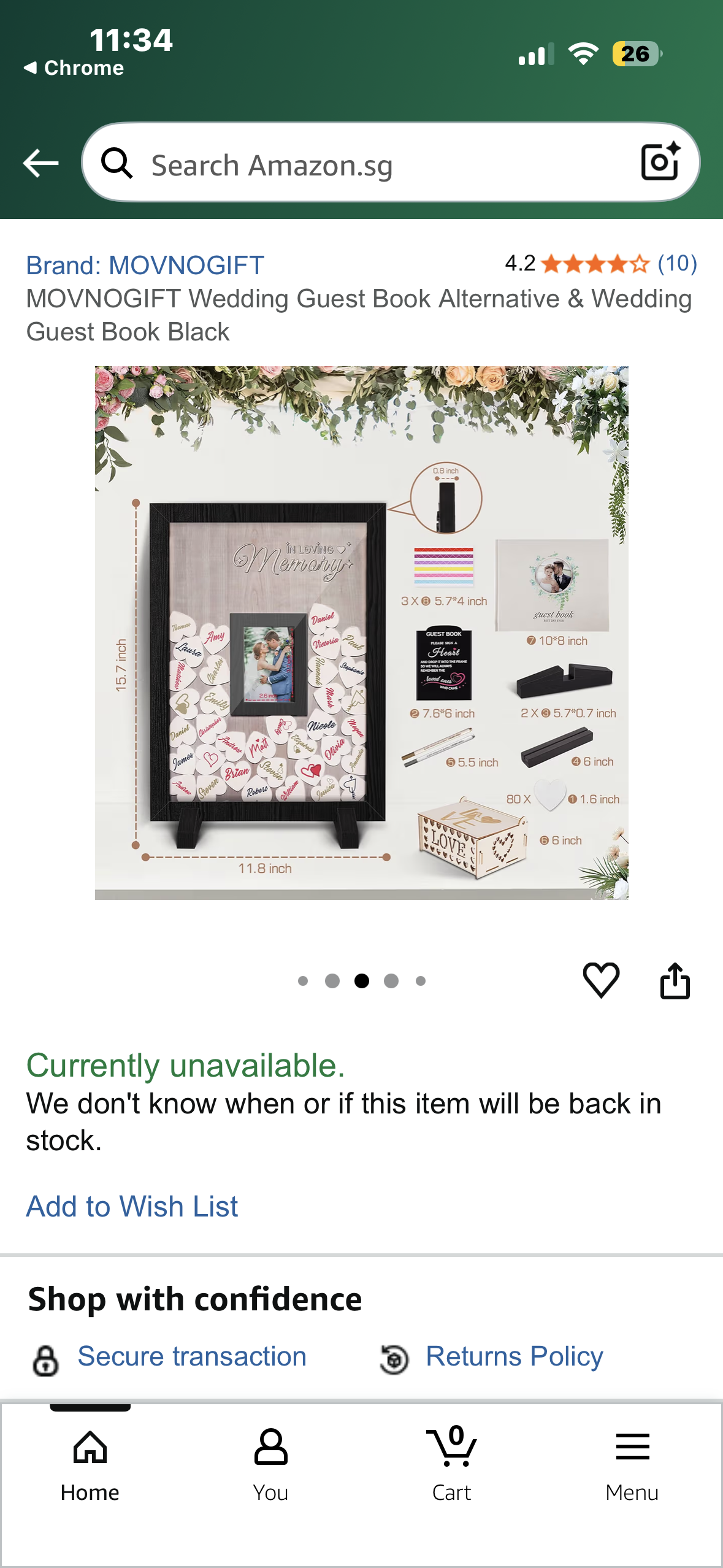 MOVNOGIFT Wedding Guest Book Alternative & Wedding Guest Book Black