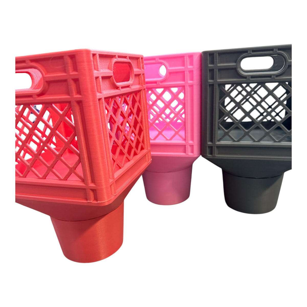 Half Gallon Cup Holder l Classic Milk Crate Look