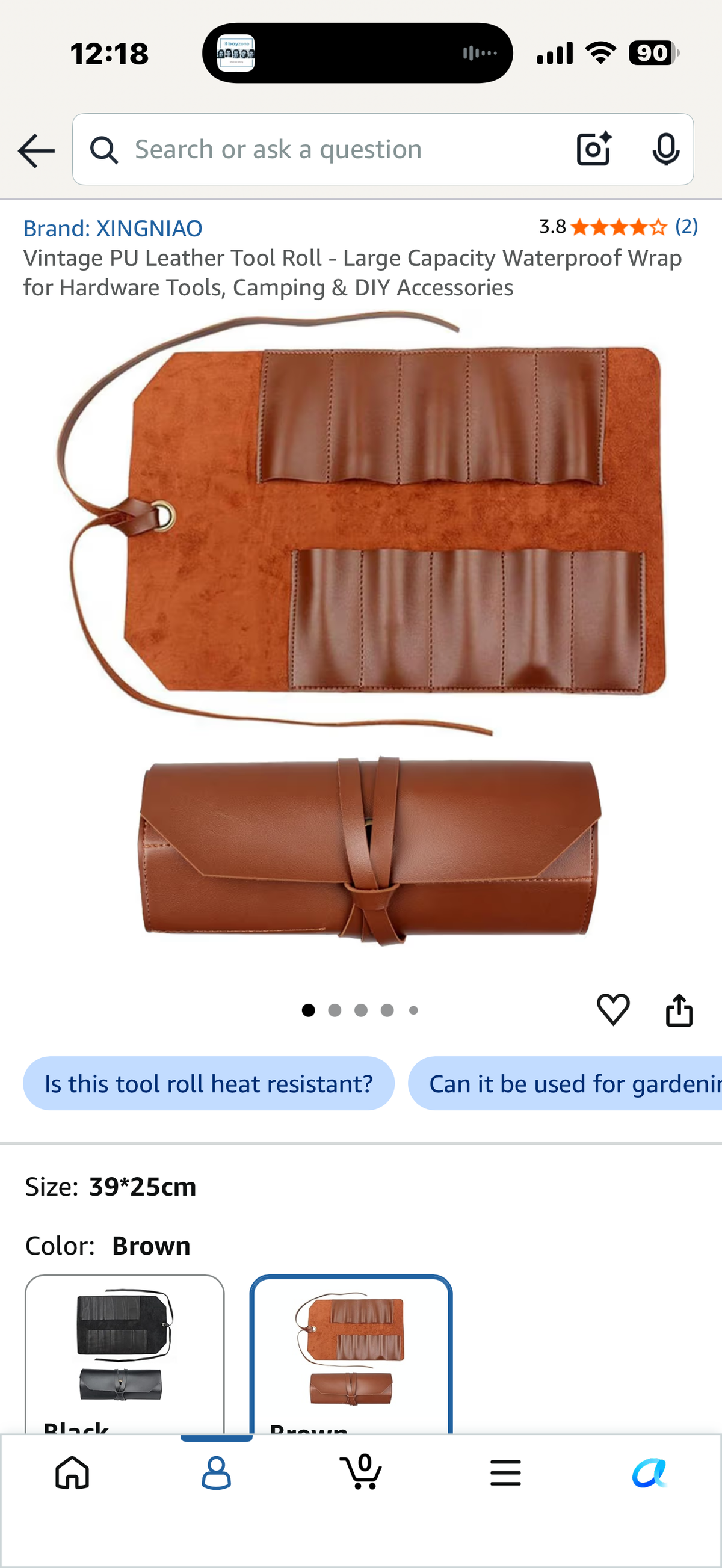 Vintage PU Leather Tool Roll - Large Capacity Waterproof Wrap for Hardware Tools, Camping & DIY Accessories