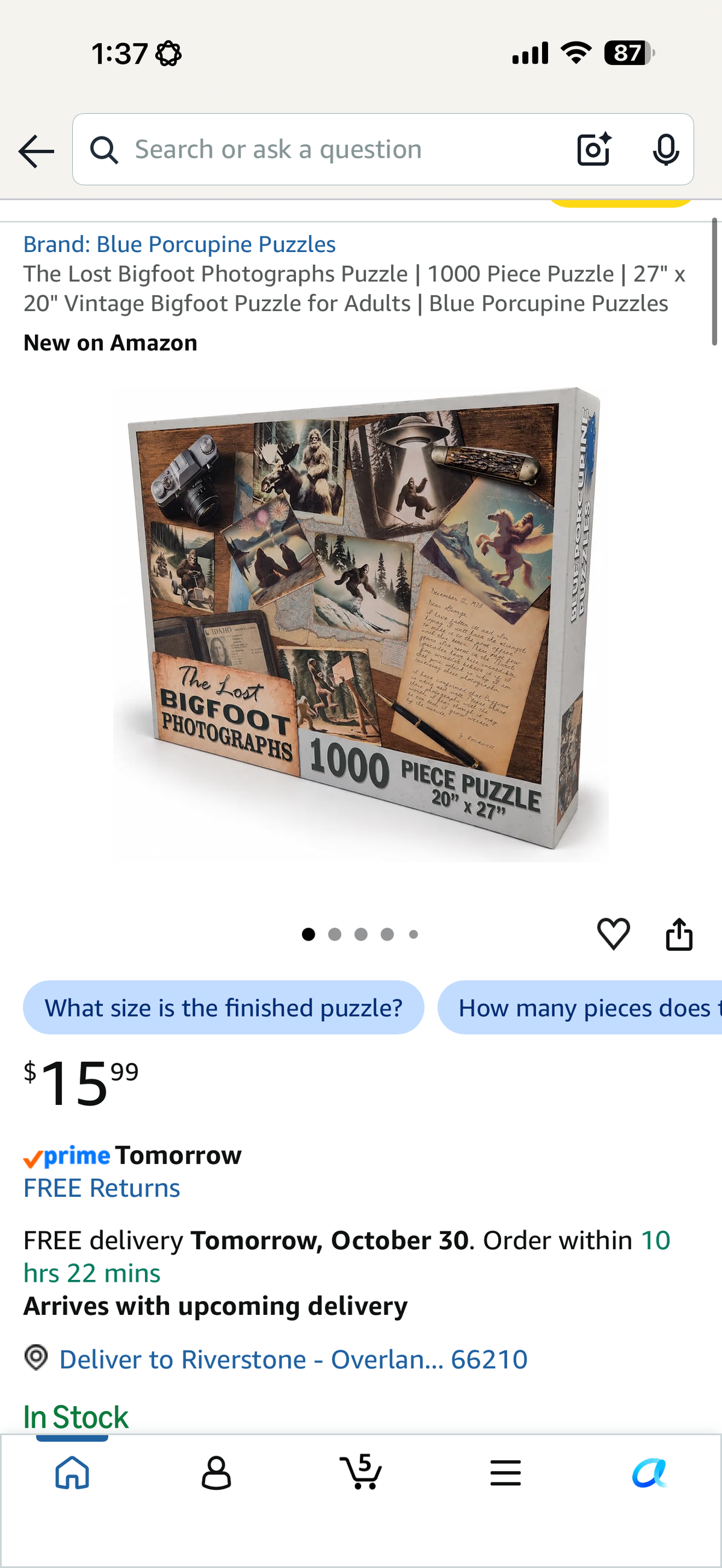 The Lost Bigfoot Photographs 1000 Piece Puzzle
