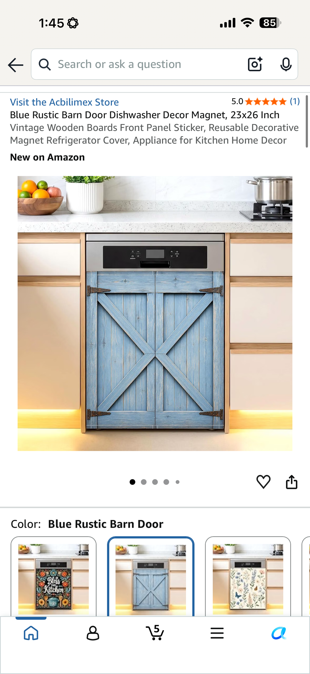 Blue Rustic Barn Door Dishwasher Decor Magnet, 23x26 Inch