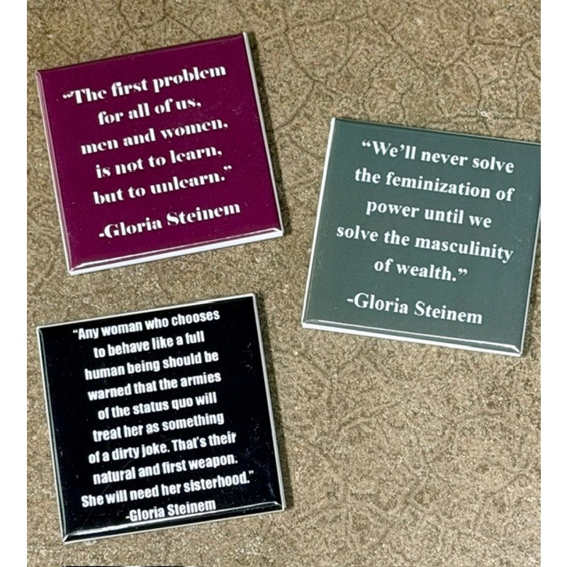Gloria Steinem Quote Magnet Set 2x2 Magnets