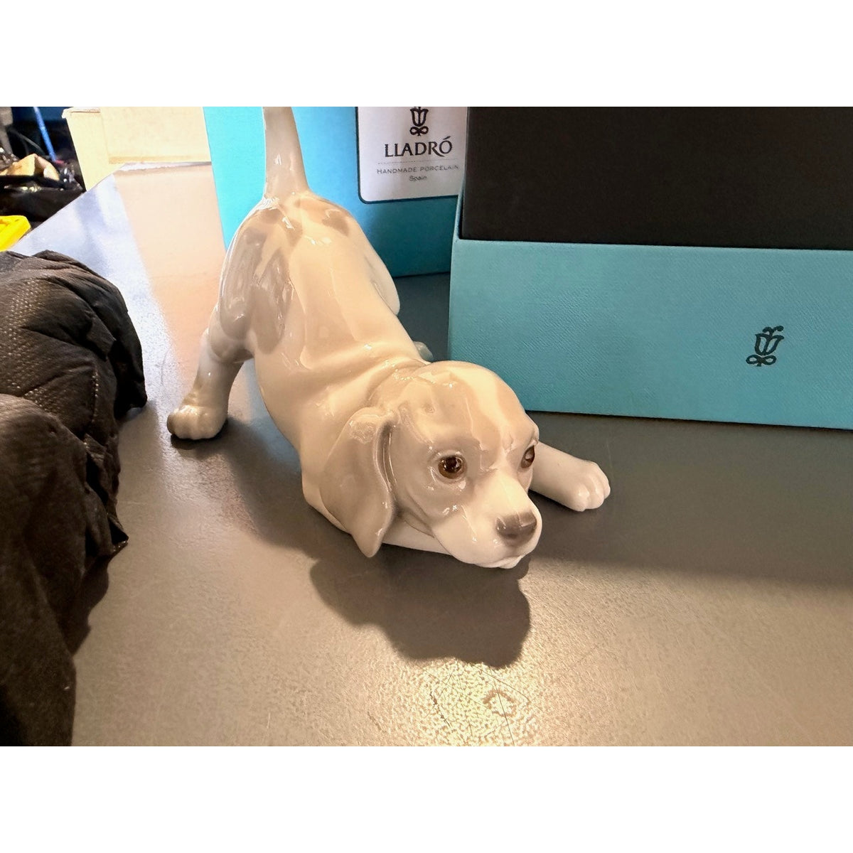 New - Lladro Playful Beagle Poreclain Figurine